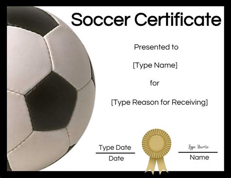 soccer certificate template word